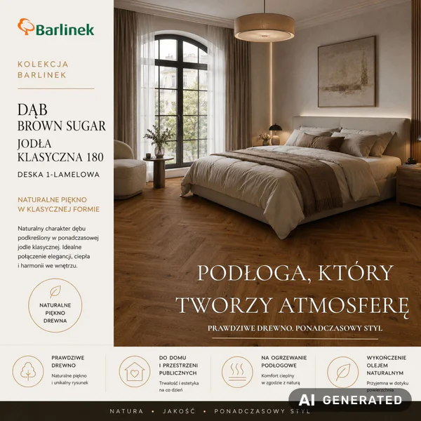 Podłoga drewniana Dąb Brown Sugar Jodła Klasyczna Ciemny 
