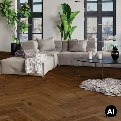 Podłoga drewniana Dąb Brown Sugar Jodła Klasyczna 14 mm, BLC-DBE1-L05-CGR-A14180-V