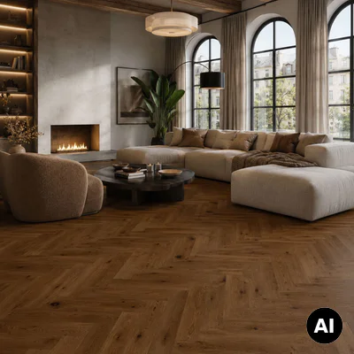 Podłoga drewniana Dąb Brown Sugar Jodła Klasyczna 14 mm, BLC-DBE1-L05-CGR-A14180-V