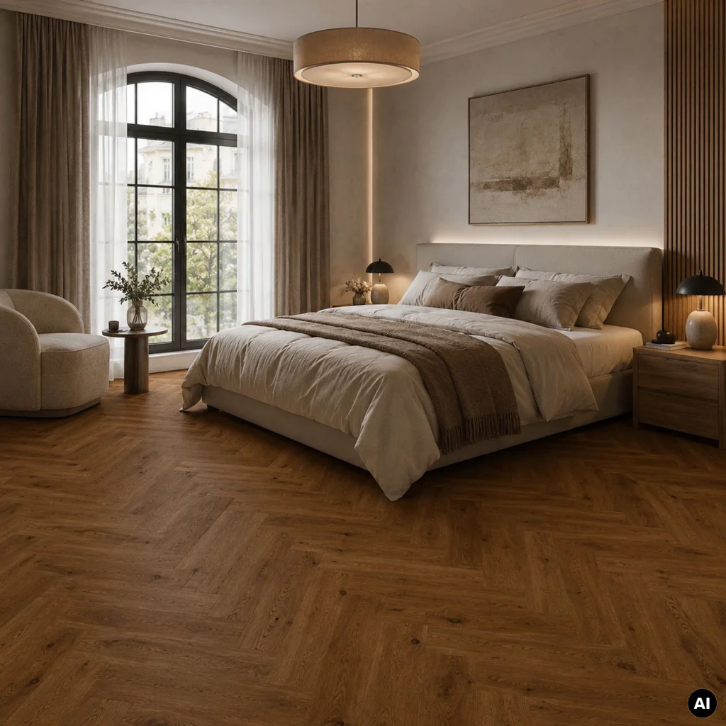 Podłoga drewniana Dąb Brown Sugar Jodła Klasyczna 14 mm, BLC-DBE1-L05-CGR-A14180-V