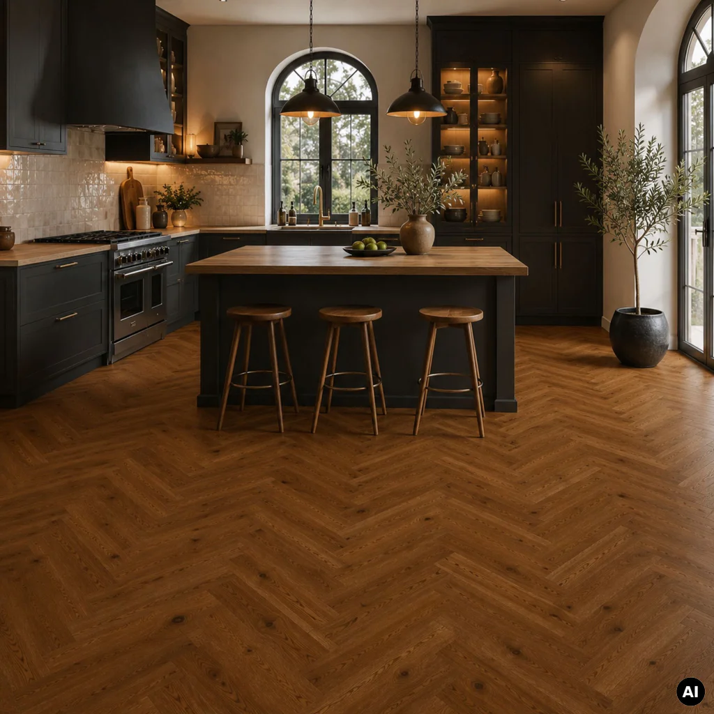 Podłoga drewniana Dąb Brown Sugar Jodła Klasyczna 14 mm, BLC-DBE1-L05-CGR-A14180-V