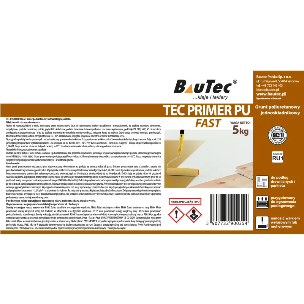 Grunt poliuretanowy BauTec PRIMER PU Fast 5 kg 1077-43PRIM
