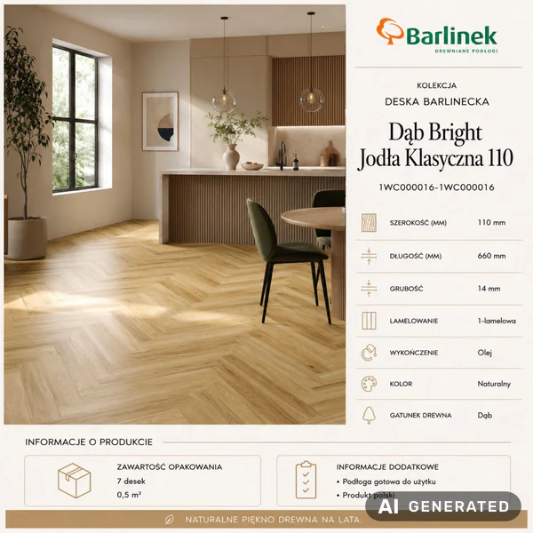 Podłoga drewniana Dąb Bright Jodła Klasyczna Naturalny 14