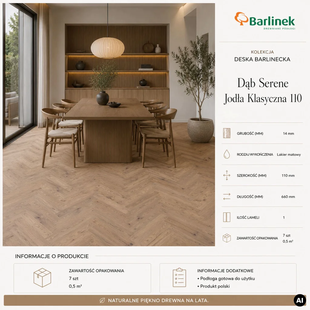 Podłoga drewniana Dąb Serene Jodła Klasyczna 14 mm, 1WC000002