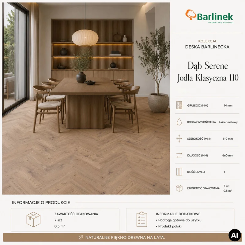 Podłoga drewniana Dąb Serene Jodła Klasyczna 14 mm, 1WC00