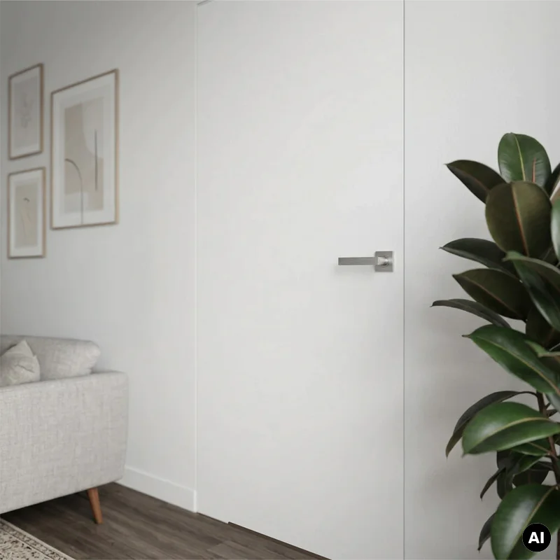 Drzwi Sara Eco 2 odwrotna przylga ukryte prawe WC 80 cm plas