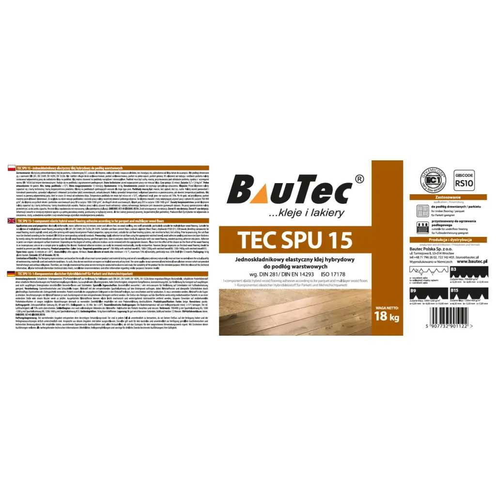 Klej do drewna BauTec TEC SPU 15 18kg