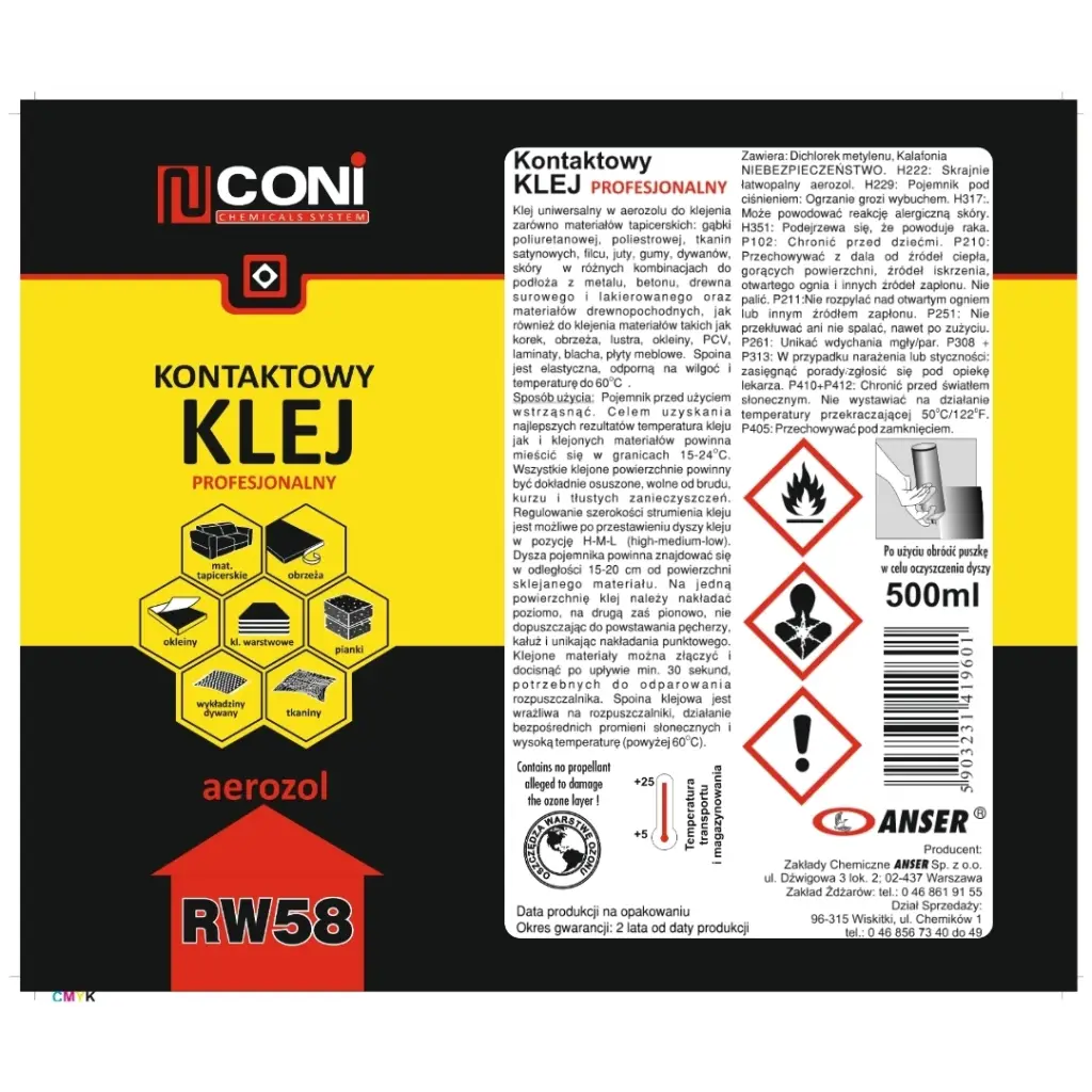Klej kontaktowy CONI RW58 500 ml, 5903231419601