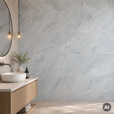 Panele ścienne Ash Grey Marmur Kamień Szary Jasny Połysk 120x60 6053398