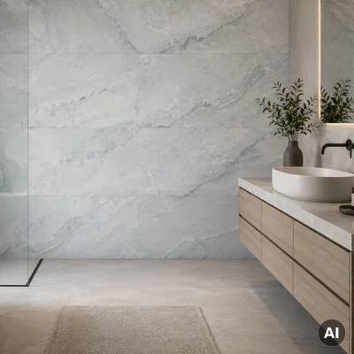 Panele ścienne Ash Grey Marmur Kamień Szary Jasny Połysk 120x60 6053398