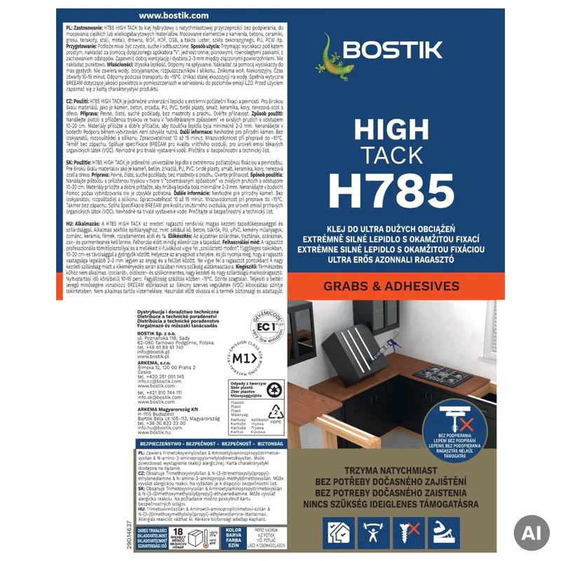 Bostik H785 High Tack 290 ml, BOK211093 - 2