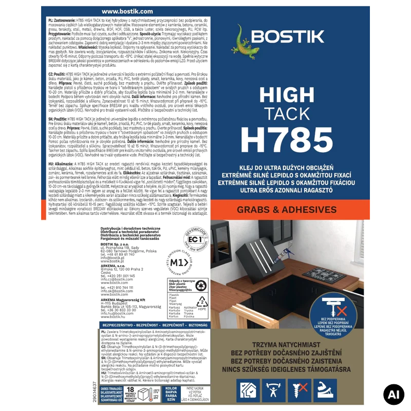 Klej montażowy Bostik H785 High Tack 290 ml, BOK211093 - 2