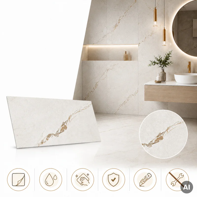 Panele winylowe samoprzylepne Marmur Beżowy 1.8 mm Klasa 22