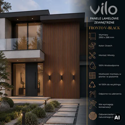 Panele zewnętrzne Fronto V-Black lamele Orzech 3030233