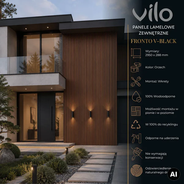 Panele zewnętrzne Fronto V-Black lamele Orzech 3030233 - 4