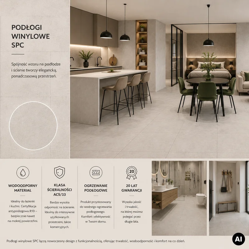 Panele winylowe SPC Concrete Dust 60x60 Beton Matowy 6067231