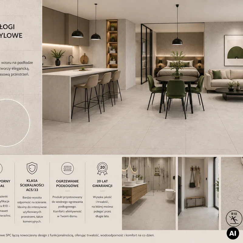 Panele winylowe SPC Concrete Dust 60x60 Beton Matowy 6067231