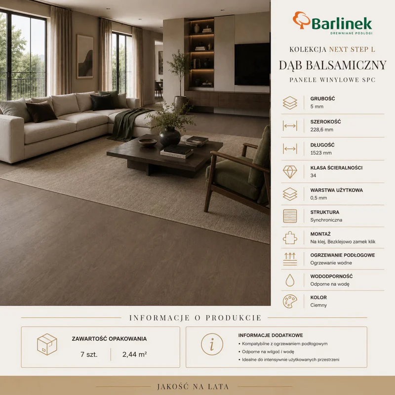 Panele winylowe SPC Dąb Balsamiczny DP5000001 Klasa 34 5 mm