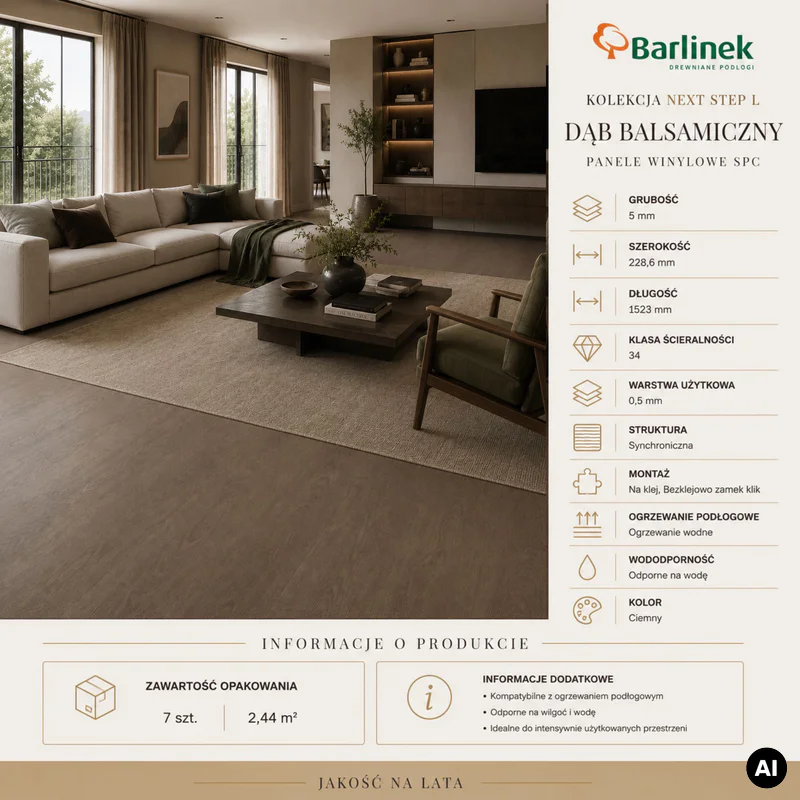 Panele winylowe SPC Dąb Balsamiczny DP5000001 Klasa 34 5 mm