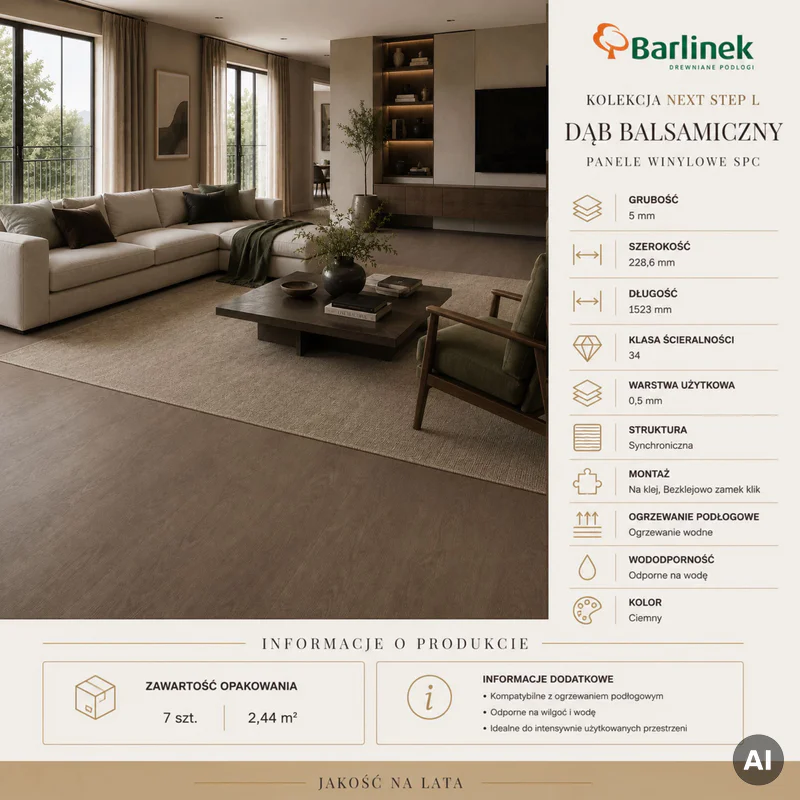 Panele winylowe SPC Dąb Balsamiczny DP5000001 Klasa 34 5 mm