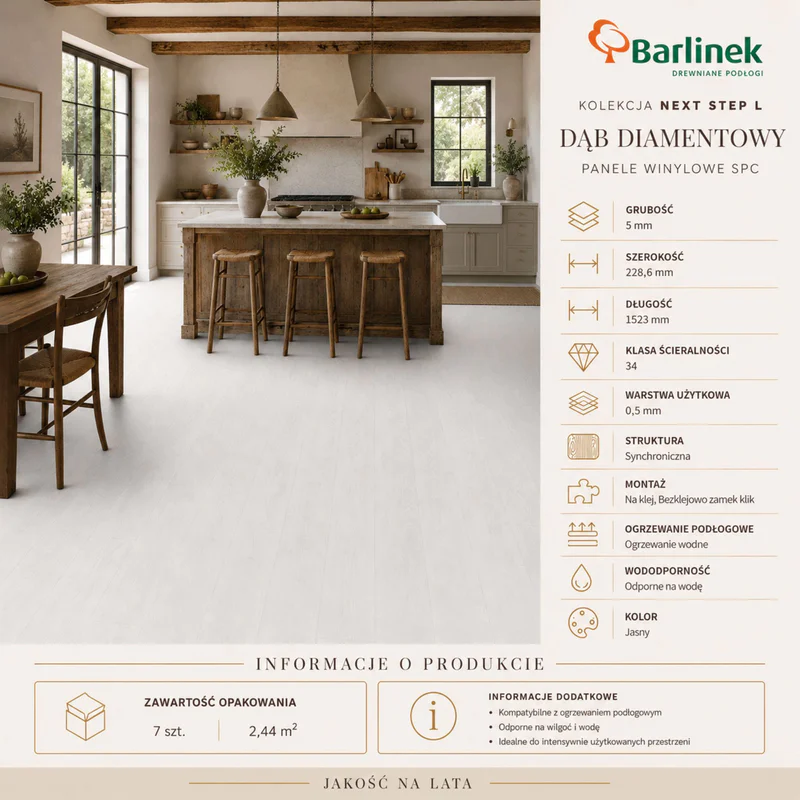 Panele winylowe SPC Dąb Diamentowy DP5000005 Klasa 34 5 mm,