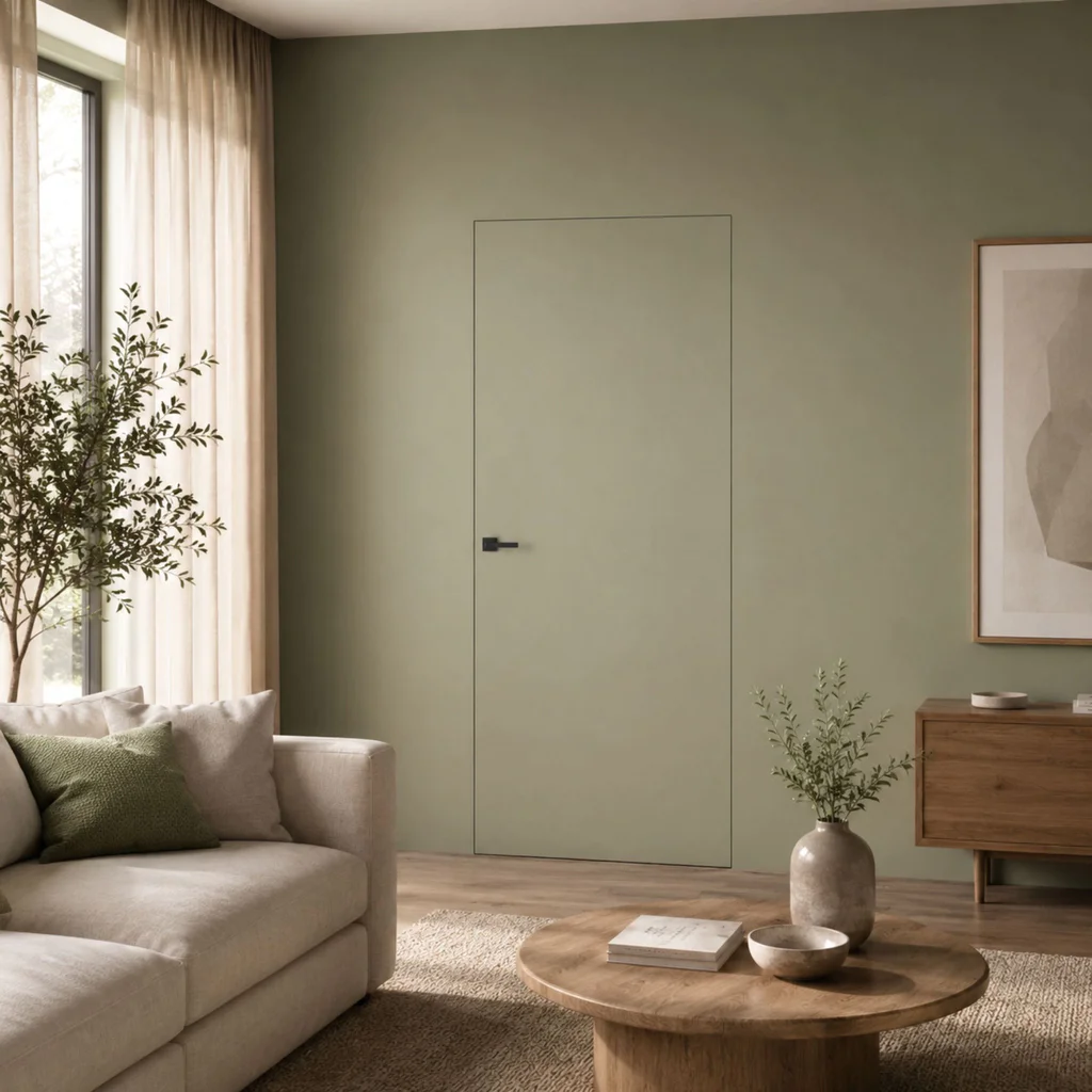 Zestaw Drzwi ukryte + Ościeżnica Porta HIDE Bezprzylgowe (otwierane na zewnątrz) Prawe 80cm płyta, SPA1110P08LBP0A7V0O000, OPA100LP080000AN300000
