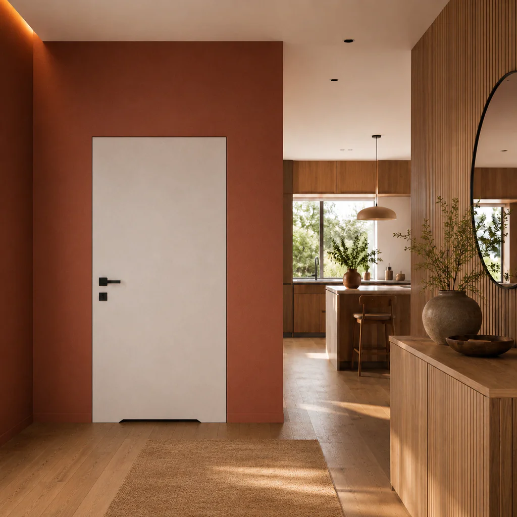 Zestaw Drzwi ukryte + Ościeżnica Porta HIDE WC Bezprzylgowe (otwierane na zewnątrz) Prawe 80cm płyta, SPA1110P08LBPWAYV0O000, OPA100LP080000AN300000