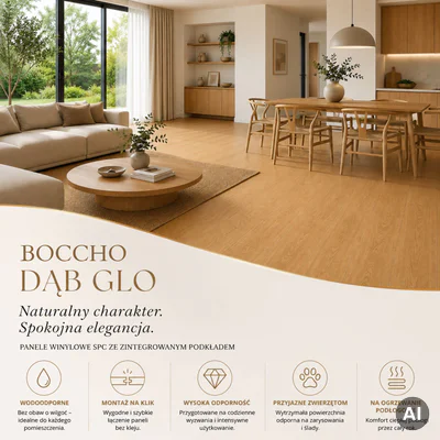 Panele winylowe SPC ze zintegrowanym podkładem  Dąb Glo 85007-2 Klasa 33 5.5 mm
