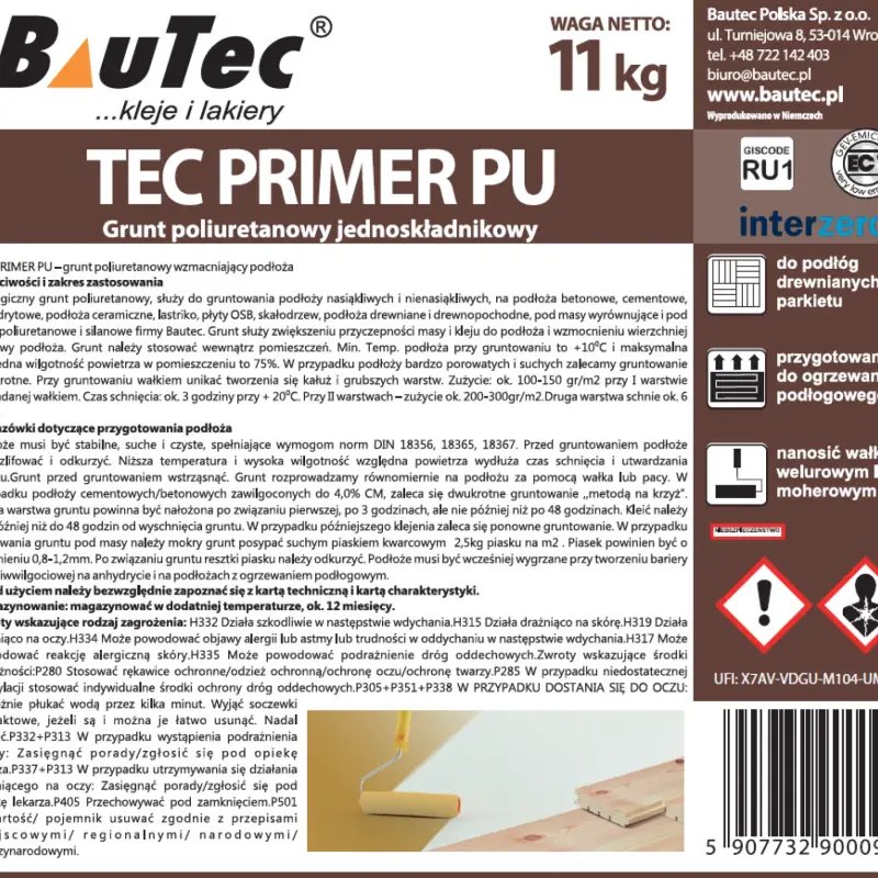 Grunt poliuretanowy TEC Primer PU 11 kg, 5907732900095