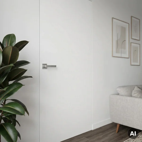 Zestaw Drzwi ukryte + Ościeżnica biała Sara Eco 2 bezprzy