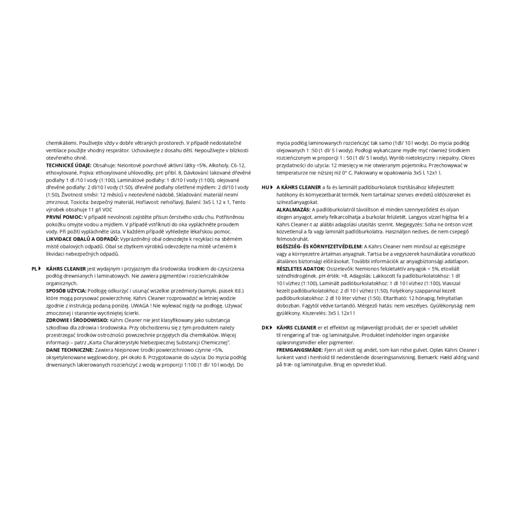 Kahrs Cleaner 1l Płyn Koncentrat do czyszczenia podłóg drewnianych i winylowych, 710518