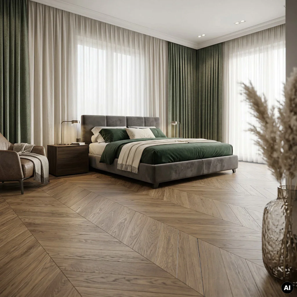 Podłoga drewniana Jodełka francuska Select Nugat 14 mm, 5905745601855
