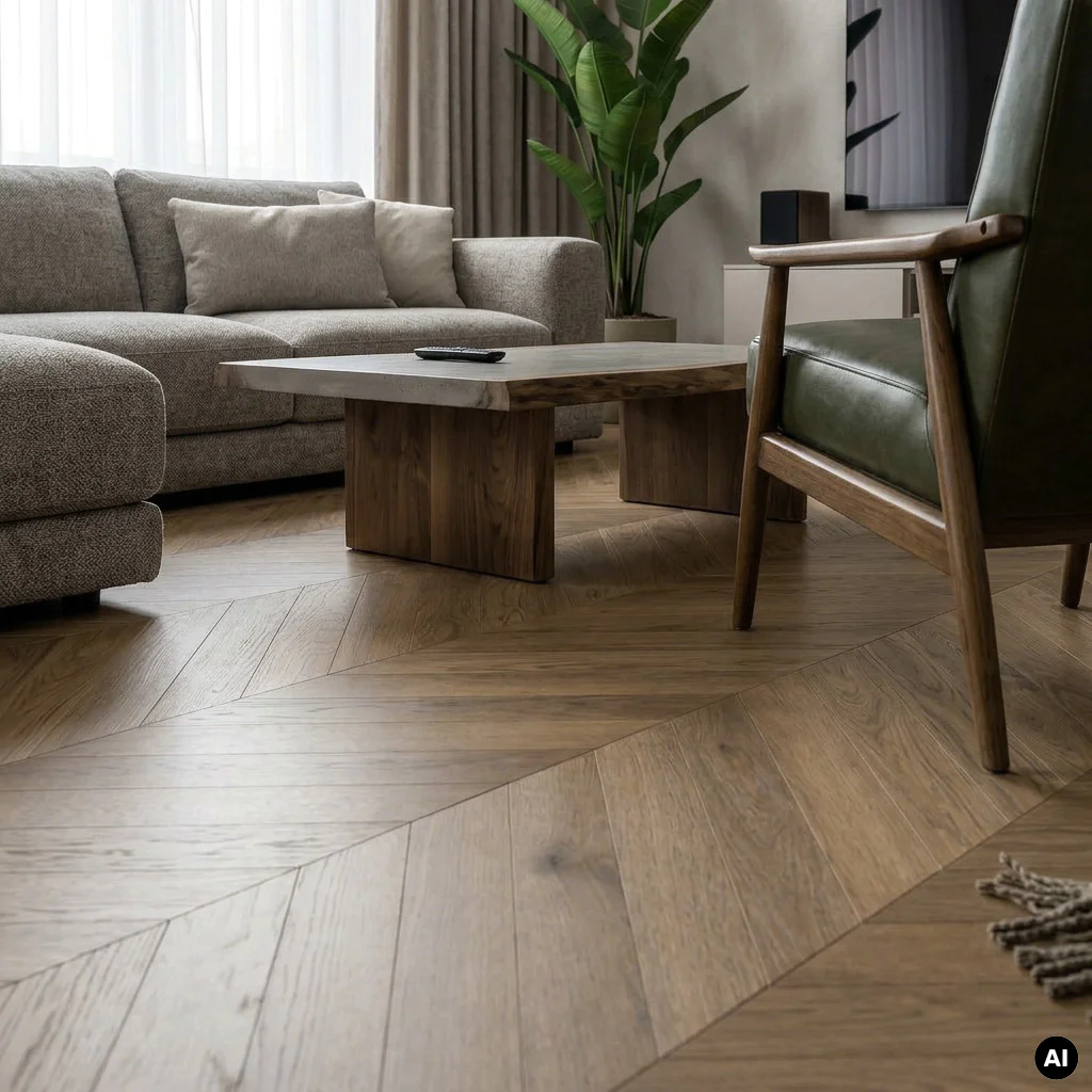 Podłoga drewniana Jodełka francuska Select Nugat 14 mm, 5905745601855