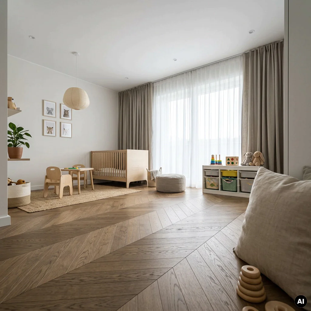Podłoga drewniana Jodełka francuska Select Nugat 14 mm, 5905745601855
