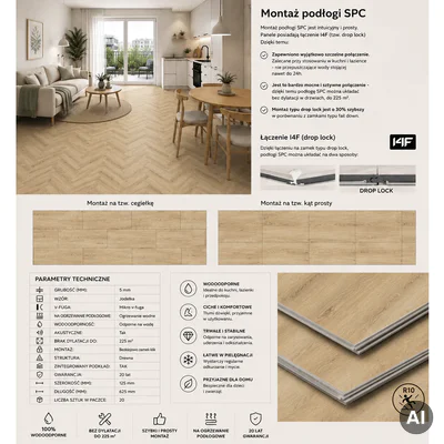 Panele winylowe SPC z podkładem Jodełka Supreme Klasa 32 5 mm, PAN000340
