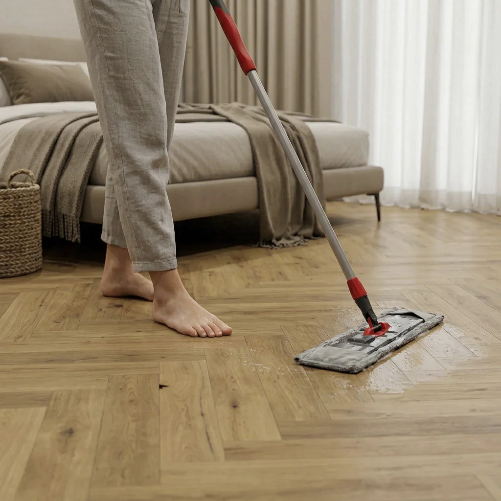 Panele winylowe SPC ze zintegrowanym podkładem Jodełka Delux Klasa 34 6 mm, PAN000367