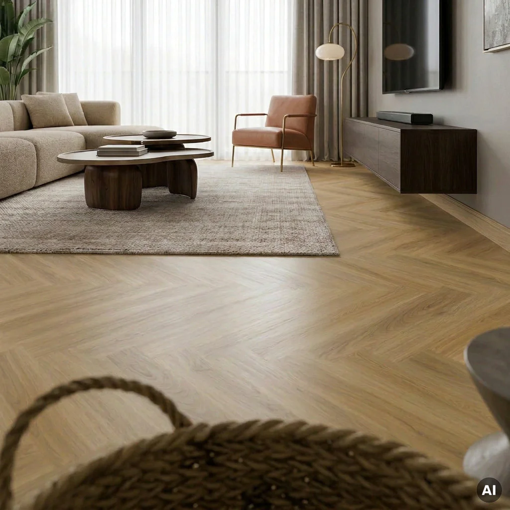 Panele winylowe SPC z  podkładem Jodełka Chic Klasa 34 7 mm, PAN000375
