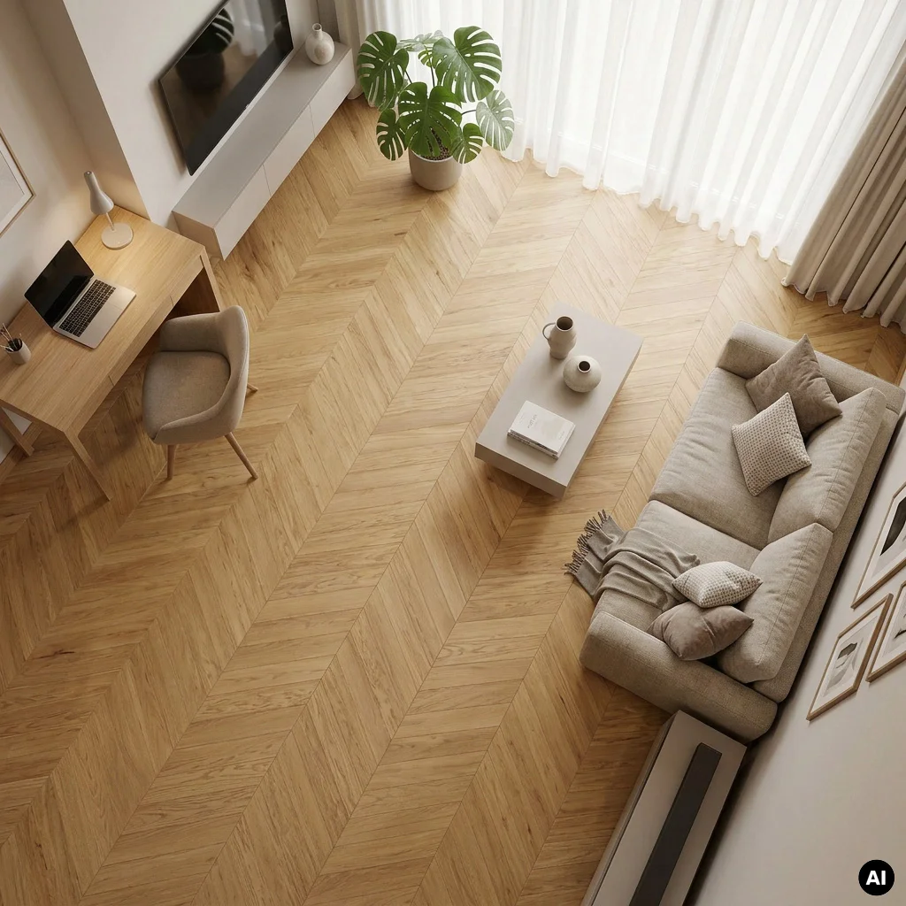 Podłoga drewniana Jodełka Dąb Naturalny 45° Calm 10.3 mm TAK, 79729