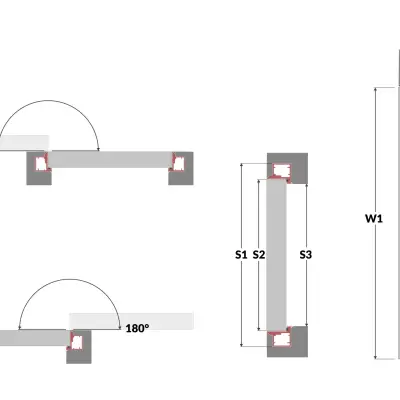 Ościeżnica ukryta zewnętrzna Neo 80 cm Prawa, 100140665
