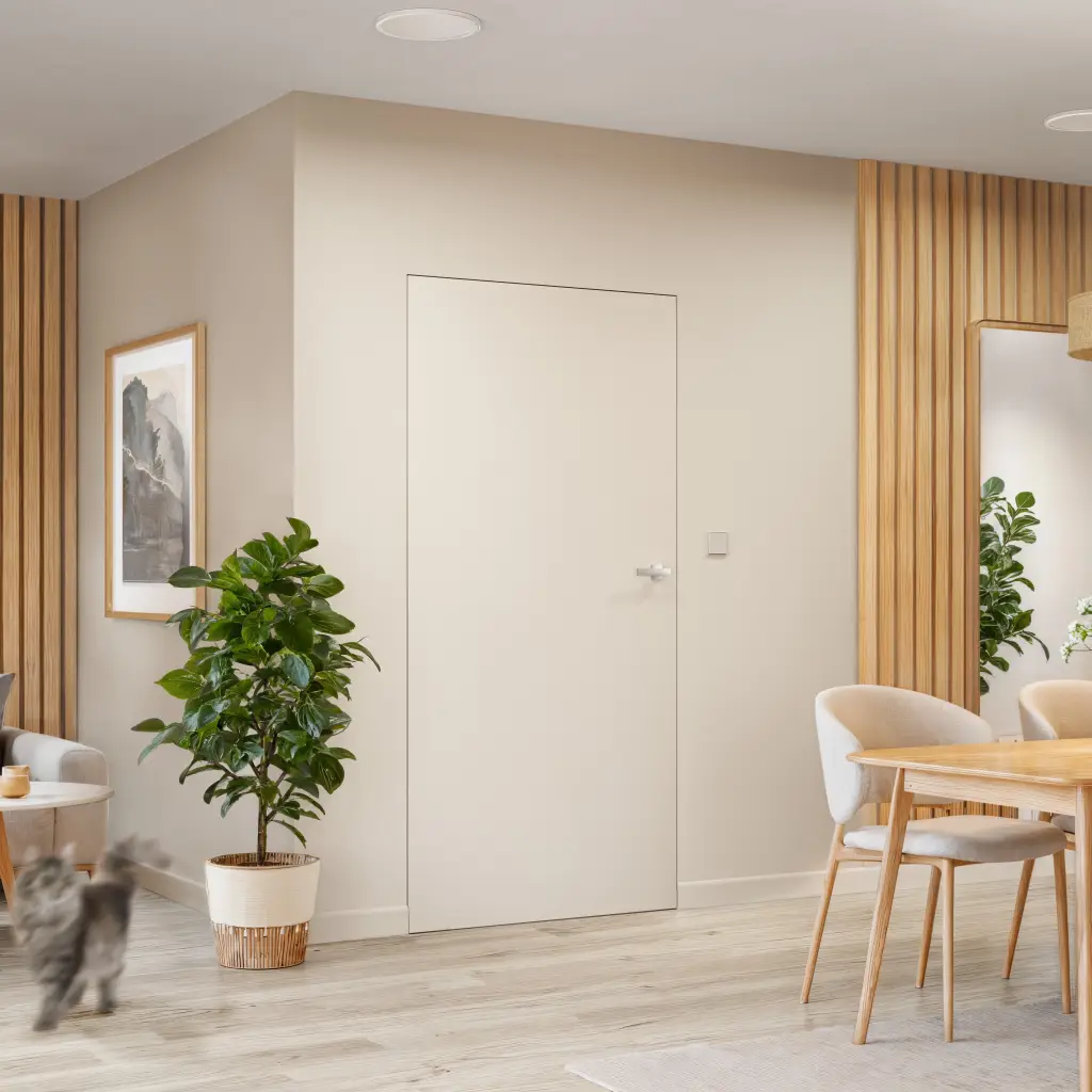 Zestaw Drzwi ukryte + Ościeżnica ukryta bezprzylgowe (otwierane na zewnątrz) Neo Lewe 80 cm plaster miodu, 100145947, 100140664