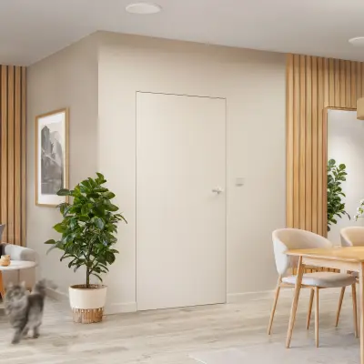 Zestaw Drzwi ukryte + Ościeżnica ukryta wewnętrzna Neo Lewe 80 cm plaster miodu, 100145947, 100140663