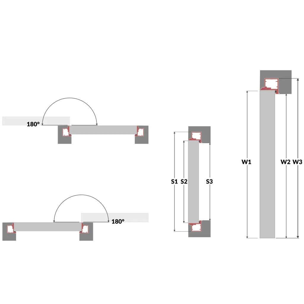 Zestaw Drzwi ukryte zewnętrzne WC + Ościeżnica ukryta zewnętrzna Neo 80 cm Lewe plaster miodu, 100145908, 100140664