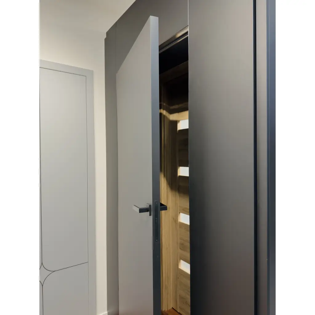 Zestaw Drzwi ukryte zewnętrzne WC + Ościeżnica ukryta zewnętrzna Neo 80 cm Prawe plaster miodu, 100145948, 100140665