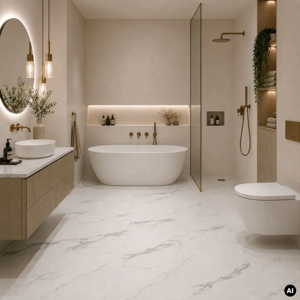 Panele winylowe SPC Calacatta White 60x60 6074903 Klasa 33 6 mm