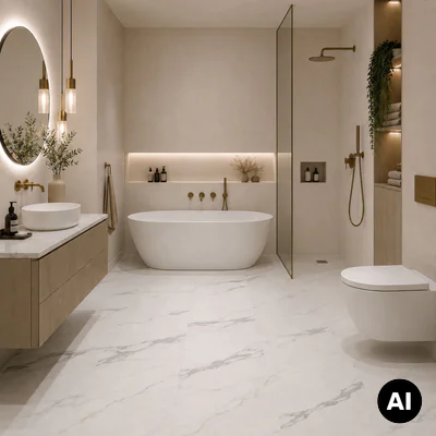 Panele winylowe SPC Calacatta White 60x60 6074903 Klasa 33 6 mm