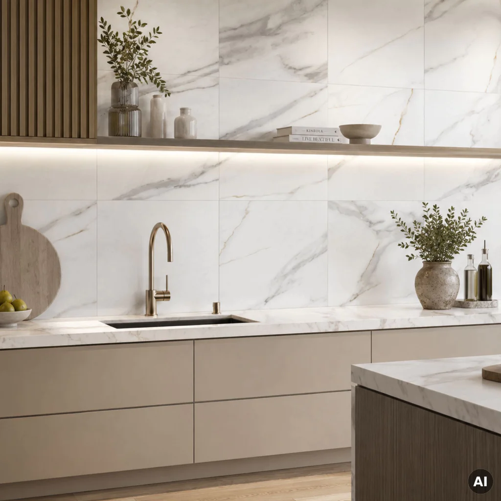 Panele winylowe SPC Calacatta White 6 mm Klasa 33, 6074903