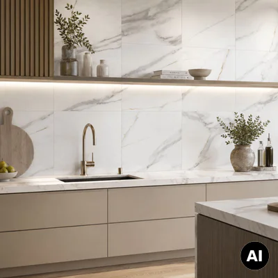 Panele winylowe SPC Calacatta White 60x60 6074903 Klasa 33 6 mm