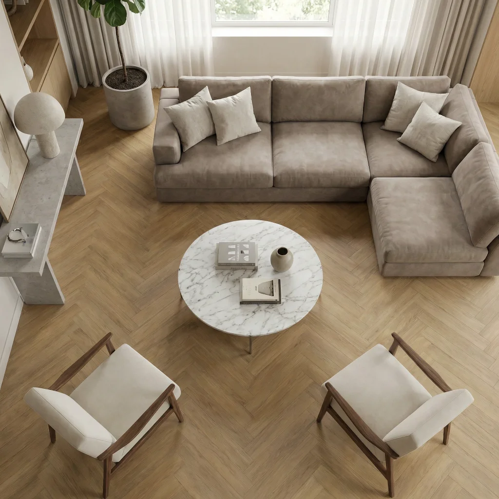 Panele winylowe SPC Jodełka Toffee DOU HB 620-IB Klasa 33 5 mm