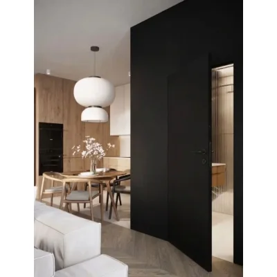 Ościeżnica Czarna do drzwi ukrytych Porta Hide Bezprzylgowa (otwierana na zewnątrz) Lewa 80cm, OPA100LL08LCM0CN300000