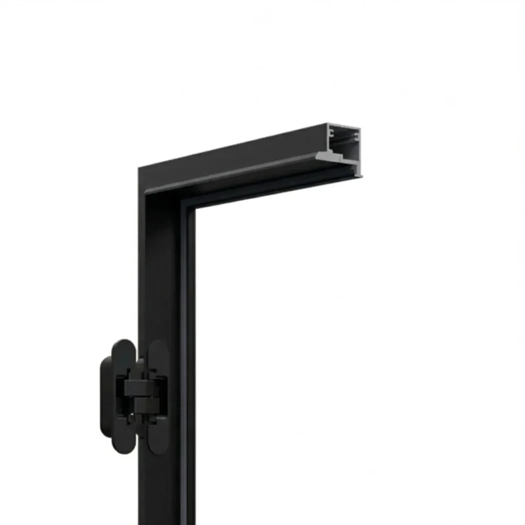 Ościeżnica Czarna do drzwi ukrytych Porta Hide Bezprzylgowa (otwierana na zewnątrz) Lewa 80cm, OPA100LL08LCM0CN300000